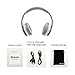 Mokata Kids Headphone Bluetooth Wireless Over Ear Foldable Headset with AUX 3.5mm Jack Cord SD Card Slot, Built-in Mic Microphone for Boys Girls Cell Phones TV PC Game Equipment B06 White