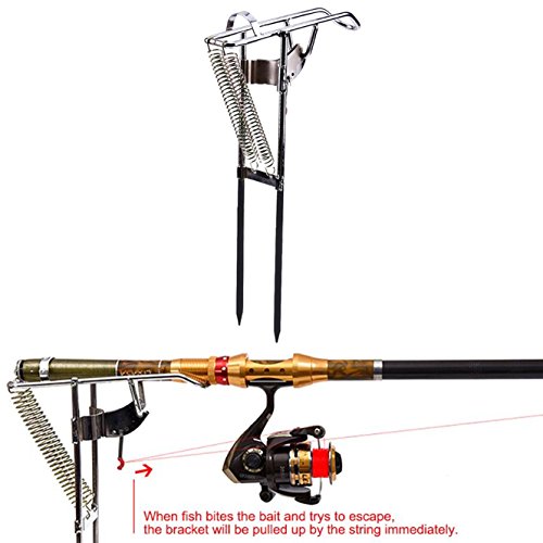 Spring Fishing Rod Holder Stainless Steel Double Spring with Automatic