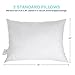 Pillow for Sleeping, 100% Cotton and Super Soft Plush Fiber Fill,Hypoallergenic & Dust Mite Resistant, Five-Star Hotel Collection Bedding Pillows, Standard 20’’x 26’’(Snow-white, 2 Pack)