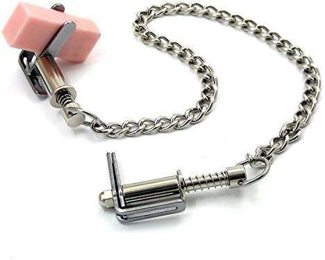 The Bondage Locker Dolphin Nose Nipple Clamps with Chain, Silver - Image 3