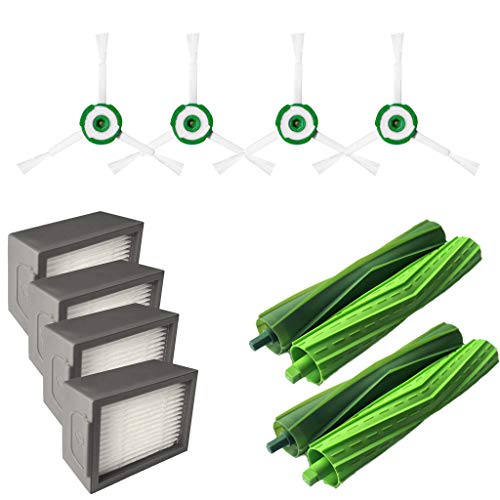 HEPA Filte, LtrottedJ Side Brush&Hepa Filters&Bristle Brush for iRobot Roomba i7 i7+/i7 Plus E5 E6 E7 Vacuum Cleaner