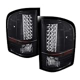 Xtune For 2007-2013 Silverado Black LED Perform Tail Lights Rear Brake Lamps Upgrade Pair L+R/2008 2009 2010 2011 2012 2013