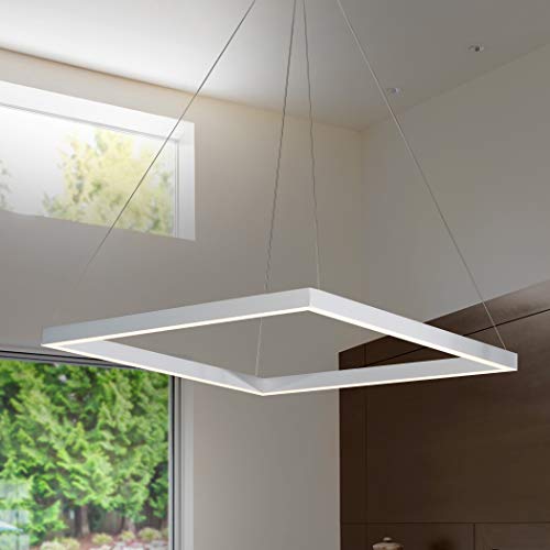 VONN VMC31620AL Atria 20", Adjustable Suspension Fixture, Modern Square Chandelier Lighting in Silver Integrated LED, 19.75" L x 19.75" W x 120" (8.75") H - Image 2