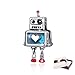 BAMOER 925 Sterling Silver Cute Alien Robot Heart Charms Beads for Bracelet Jewerly Accessories