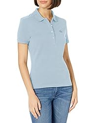 Lacoste Women's Short Sleeve Slim Fit Stretch Pique