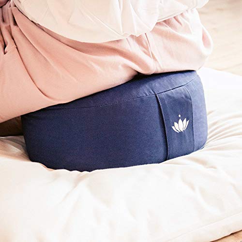 Lotuscrafts-Meditation-Cushion-High-LOTUS-Height-20-cm-Spelt-Filling-Washable-Cover-Organic-Cotton-Floor-Cushion-Meditation-Yoga-Cushion-Meditation-Pillow-Yoga-Pillow-GOTS-Certified-Aubergine