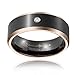 Three Keys Jewelry 8mm Tungsten Wedding Ring Black CZ Inlay Rose Gold Edge Wedding Band Engagement Ring