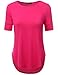 Doublju Womens Basic 3/4 Sleeve Round Neck Loose Fit Long T-Shirt