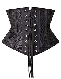 SHAPERX Entrenador de cintura deshuesada de acero petite para dama Underbust Corset Short Torso Mesh Body Shaper