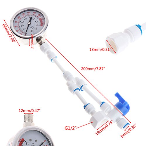 Qisuw 2 in1 Water Purifier & Tap Pipes Pressure Gauge Test Meter 0-1.6MPA Anti-vibration - Thumbnail 4