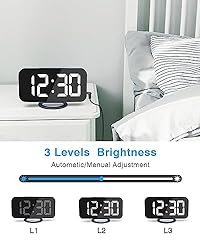 Digital Alarm Clock, Large Mirrored LED