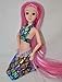 Eledoll Mermaid Princess Doll Pink Sirenia Very Long Hair Poseable Mermaid Doll 11.5 inch Fashion Doll