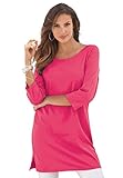 Roamans Women's Plus Size Boat Neck Max Tunic
