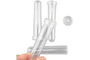 HAHIYO 25PCs 3.5X1Inch Transparent Plastic Floral Tubes Floral Water Tubes Flower Vials with Silicone Cap for Plants Fresh Flowers Arrangement Decoration Milkweed Cutting Florist Supplies