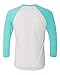 Next Level Apparel 6051 Unisex Tri-Blend 3 By 4 Sleeve Raglan - Tahiti Blue & Heather White44; Medium