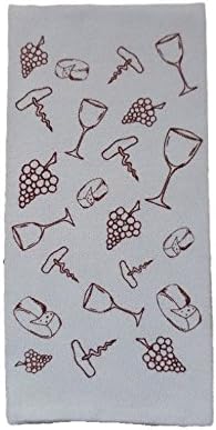 Upper Lake Tea Towel &amp; Bottle Wrap Gift Bag (Glasses &amp; Grapes)