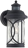 Capistrano Outdoor Wall Light Fixture LED Black Hanging 12.75" Motion Security Sensor Dusk to Dawn for House Deck Patio Porch - John Timberland