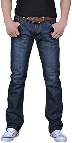 Men's Wrinkle Free Denim Jeans Slim Fit Jeans Stretch Long Jean Pants for Men Straight Leg Relaxed Fit