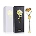 Valentine's Day Gift 24K Gold Foil Rose Flower with Crystal-Clear Vase, Best Love Gift for Women Anniversary, Birthday, Mothers Day