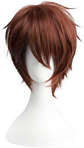 Christmas Party Wigs Anime Short Brown Straight Cosplay Wig with free Cap