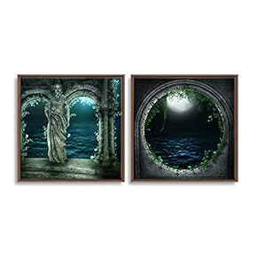 Framed Dreamscape Home Artwork for Living Room Bedroom x2 Panels