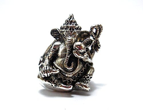 925 Sterling Silver Ganesha Ring, Elephant Ring All Size Style Heavy Biker Harley Rocker Men's Jewelry