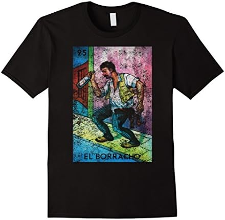 El Borracho Vintage Distressed Style Loteria Tees