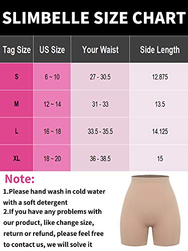 SLIMBELLE Slip Shorts for Women Under Dresses Seamless Boyshorts Panties No Panty Line Underwear Nude M - Thumbnail 6
