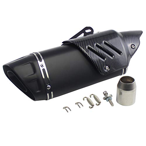 MGOD Motorcycle Exhaust Pipe Escape Moto Muffler echappement Exhaust DB Killer 500cc For YAMAHA R6 R1 CBR500 Z800 Scooter (Black)