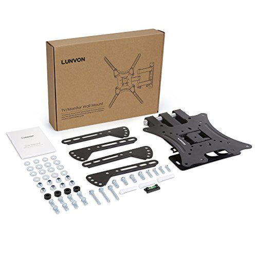 Lunvon TV Wall Mount for Most 13" 15" 17" 20" 22" 23" 24" 27" 30" 32" 38" 40" 42" 45" 48" 50" LED TVs & Screen Monitors Up to 66 LBS, Max VESA 400X400 with Full Motion Articulating Arm & Bubble Level - Thumbnail 6