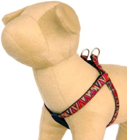 Chevron Dog Harness : Multi Vivid colored chevron pattern ribbon pet harness for small dogs to large dogs. Unique high quality designer handmade comfortable step in dog harness. Made in the U.S.A. L