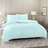 Nestl Bedding Duvet Cover 3 Piece Set - Ultra Soft Double Brushed Microfiber Hotel Collection - Comforter Cover with Button Closure and 2 Pillow Shams, Baby Blue - Queen 90"x90"