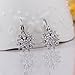 BAMOER Christmas Snowflake White Gold Plated Earrings Cubic Zirconia Drop Dangle Earring Gift