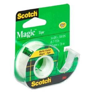 Scotch Magic Tape with Dispenser, 3/4" x 300" Case of 144