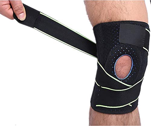 Mcolics Knee Pads Brace Support for Men Women Relieves ACL, LCL, MCL, Meniscus Tear, Arthritis, Patella Tendon, Tendonitis Pain, Running, Workout, Basketball, Sports (Black/Green)