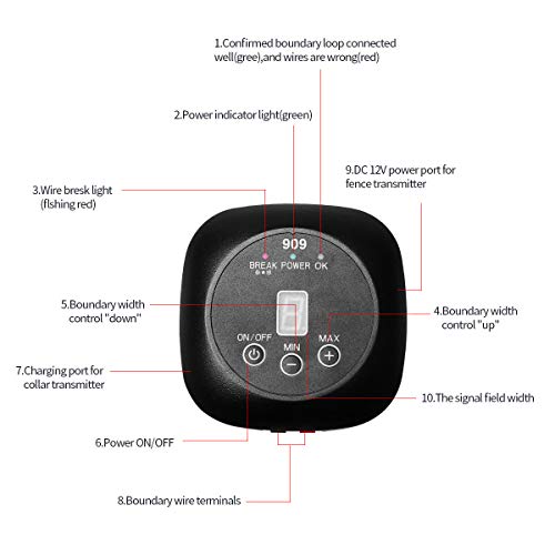 YHPOYLP 2020 Wireless Dog Fence-Master Voice In-Ground Pet Containment System, Underground Electric Dog Fence System, IPX7 Rechargeable Waterproof Shock Collar Compatible with All Kinds Wire - Thumbnail 4