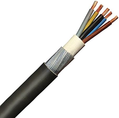 Zexum 2435 5 Core 42 A Marron Gris Bleu Vert Jaune 6945 X Fil D Acier Renforce Swa Exterieur Secteur Cable D Alimentation Noir 10 M Amazon Fr Bricolage