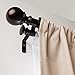 Amazon Basics 1-Inch Double Extendable Curtain Rods with Round Finials Set, 36 - 72 Inches, Dark Bronze (Espresso)