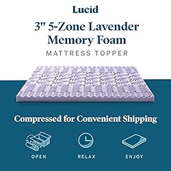 Lucid 3 Inch Mattress Topper Twin – Memory Foam