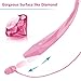 Bluetooth Headphones, Rymemo Wireless Sports Earphones w/Mic HD Stereo in Ear Earbuds for Gym Running Workout 8 Hour Battery Headsets Shine Like Diamond Surface, Pink