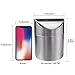 Samyoung Recycling Trash Can Fashion Mini Brushed Stainless Steel Wave Cover Counter Top Trash Can Garbage Bin Wastebasket Perfect for the Kitchen Bathroom Office Car Use