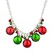 Lux Accessories Christmas X-Mas Holiday Jingle Bells Necklace (SILVER)