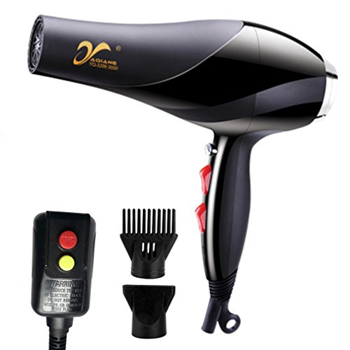 REBUNE Latest 3000W 6-Speed Hair Dryer Blue Light Anion Ceramic Ionic Fast Styling Blow Dryer Latest Upgrade AC Motor Salon&Home Use Hair Drier