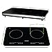 OVENTE Electric Induction Double Burner, 1800W Portable Cooktop with 7.1 Inch Ceramic Hot Plate, 8 Temperature Settings, 5 Timer Levels, LED Digital Display Panel & Auto Shut-Off Function, Black BG61B