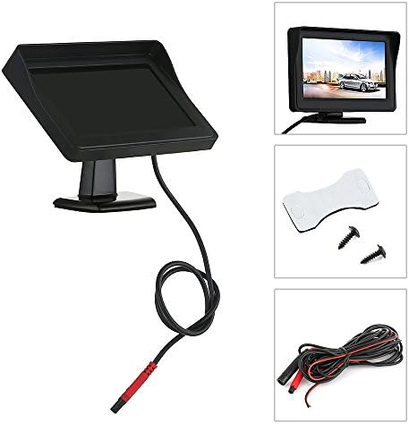 Lovestory 信憑 車載モニター バックカメラセット Ledライト付き 暗視機能付き 駐車支援システム 4 3インチtft 自動車 9v 35v車用 トラック Suvなど適応 キャンピングカー Lcdモニター