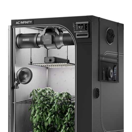 AC Infinity AI Grow System 4x4, 4-Plant Kit w/Self-Learning AI Controller, Dynamic Airflow & LM301H LED Lighting Control, 2000D Mylar Tent w/Lab-Tested Reflectivity, Largest Zippered Window