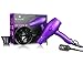 Wazor 3rd Generation Lightweight Low Noise Hair Dryer,( Tourmaline Ceramic Negative Ionic Blow Dryer）2 Speed 3 Heat Settings Cool Shot with Diffuser Concentrator(1875W Purple)