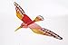 Bird Mobile Wood Carved Hand Painting Wooden Hanging Horn Bill Porch Decor Red