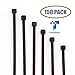 HAODE FASHION Wide 10 Inch Strong Wood Brown Zip Ties 150 Pack, Standard Durable Cable Ties Wood Color-Outdoor, Garden Ties, Office and Kitchen Use