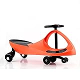 Apelila Wiggle Car Ride On Toy Twist Go Swivel Scooter Swing Gyro Car, for Kid Child (Orange)